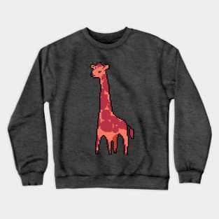 Pixel Wildlife: Vibrant Giraffe in Natural Habitat Crewneck Sweatshirt